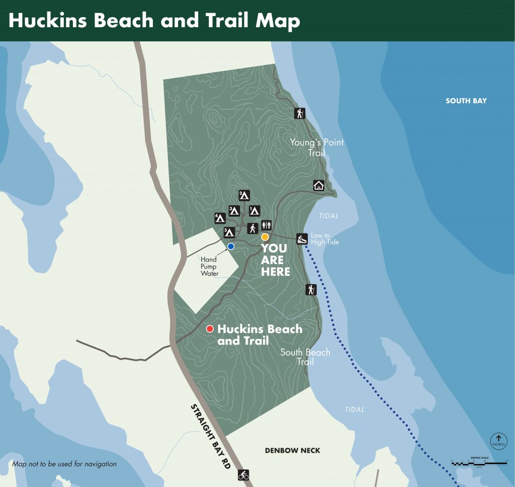 Huckins Beach and Trail Map
